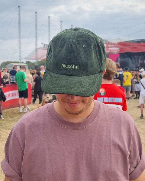 Embroidered Matcha Cord Cap