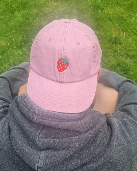 Embroidered Strawberry Vintage Cap