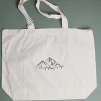 Embroidered Mountains Tote Bag Large