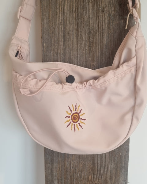 Embroidered Wavy Sun Cross Body Bag