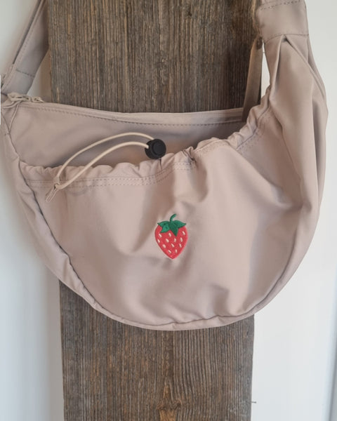 Embroidered Strawberry Cross Body Bag