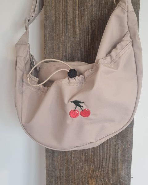 Embroidered Cherry Cross Body Bag