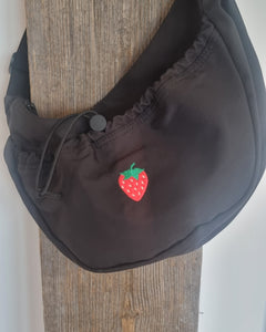 Embroidered Strawberry Cross Body Bag