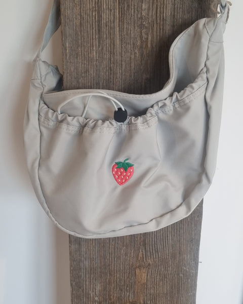 Embroidered Strawberry Cross Body Bag