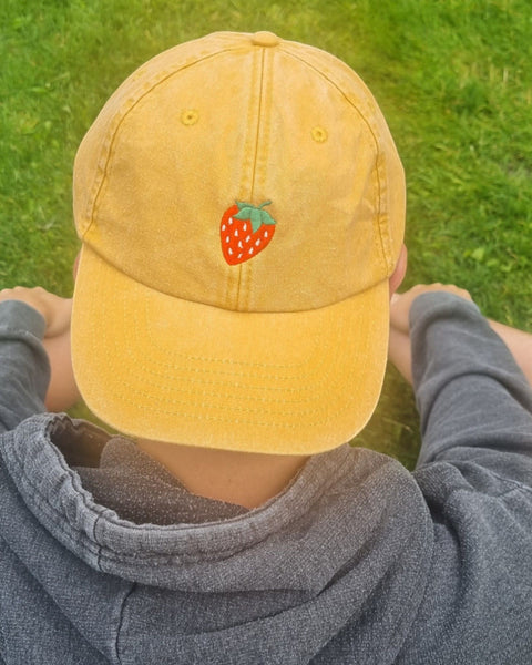 Embroidered Strawberry Vintage Cap