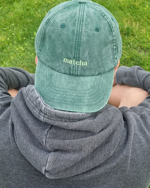 Embroidered Matcha Vintage Cap