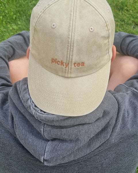 Embroidered Picky Tea Vintage Cap