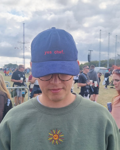 Embroidered yes chef. Cord Cap