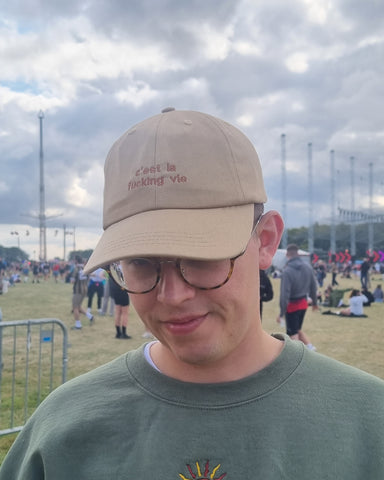 Embroidered c'est la vie Cord Cap