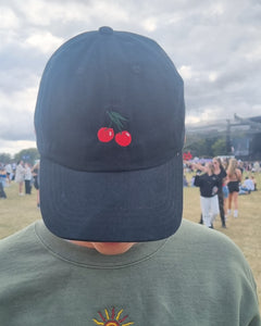 Embroidered Cherry Cap