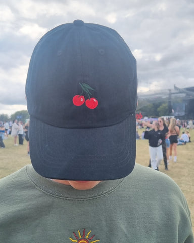 Embroidered Cherry Cap