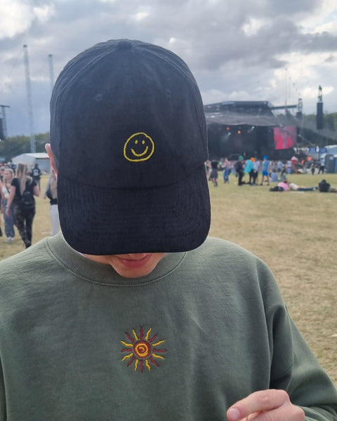 Embroidered Smiley Cap