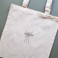 Embroidered UFO Tote Bag