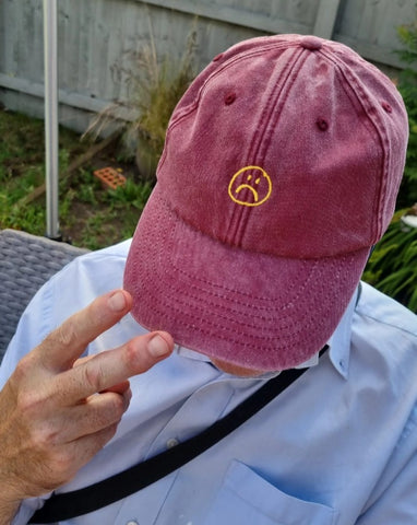 Embroidered Sad Smiley Vintage Cap