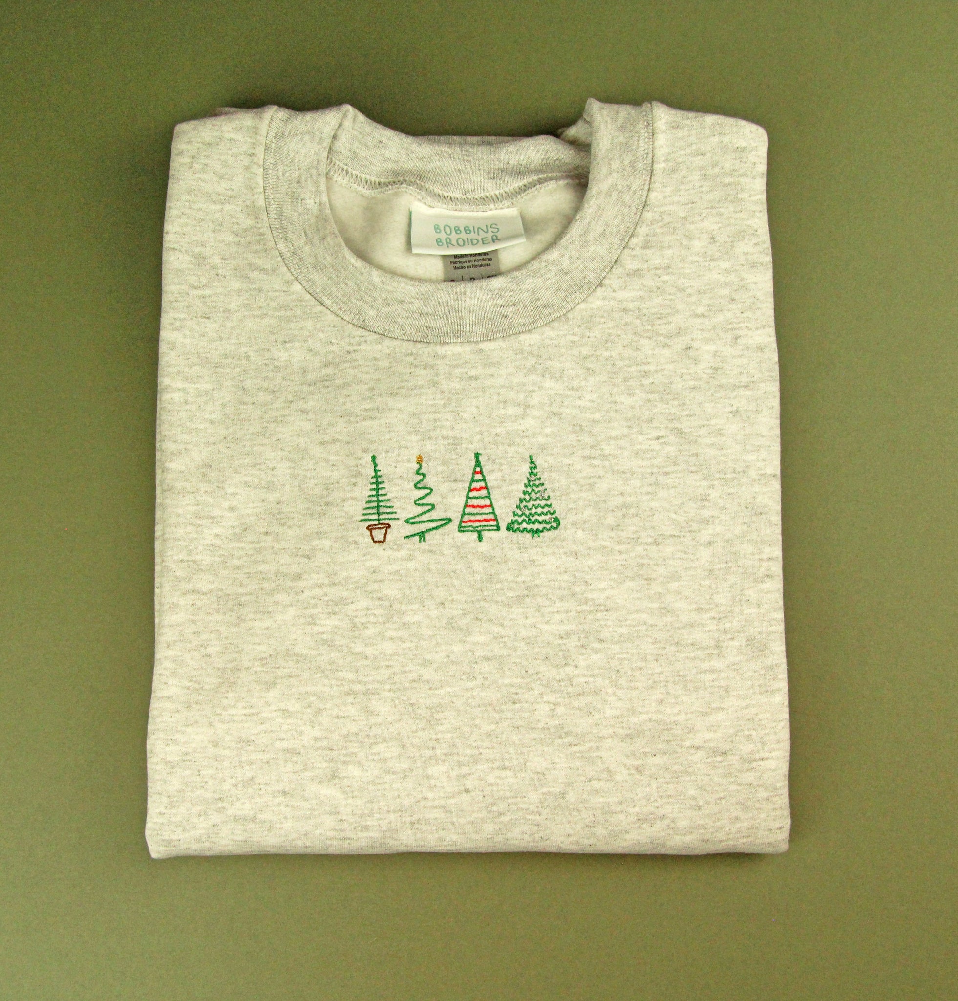 Embroidered Xmas Trees Hoodie