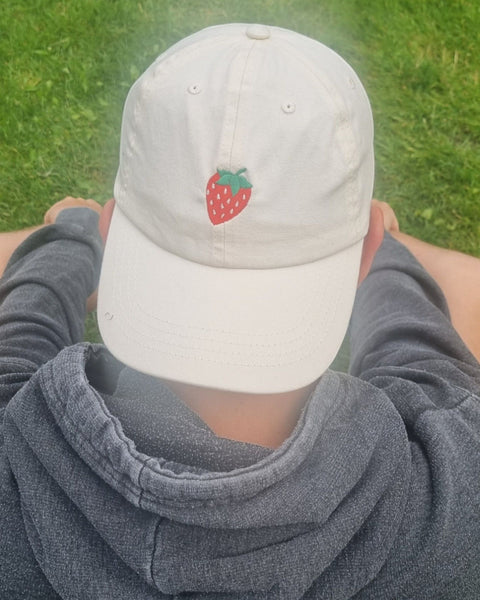 Embroidered Strawberry Cap
