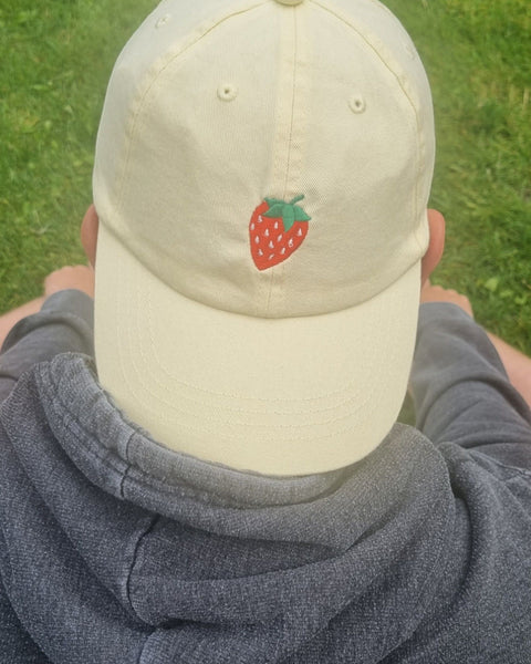 Embroidered Strawberry Cap