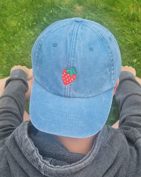 Embroidered Strawberry Vintage Cap