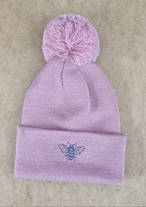 Children's Embroidered Bee Pom Pom Beanie