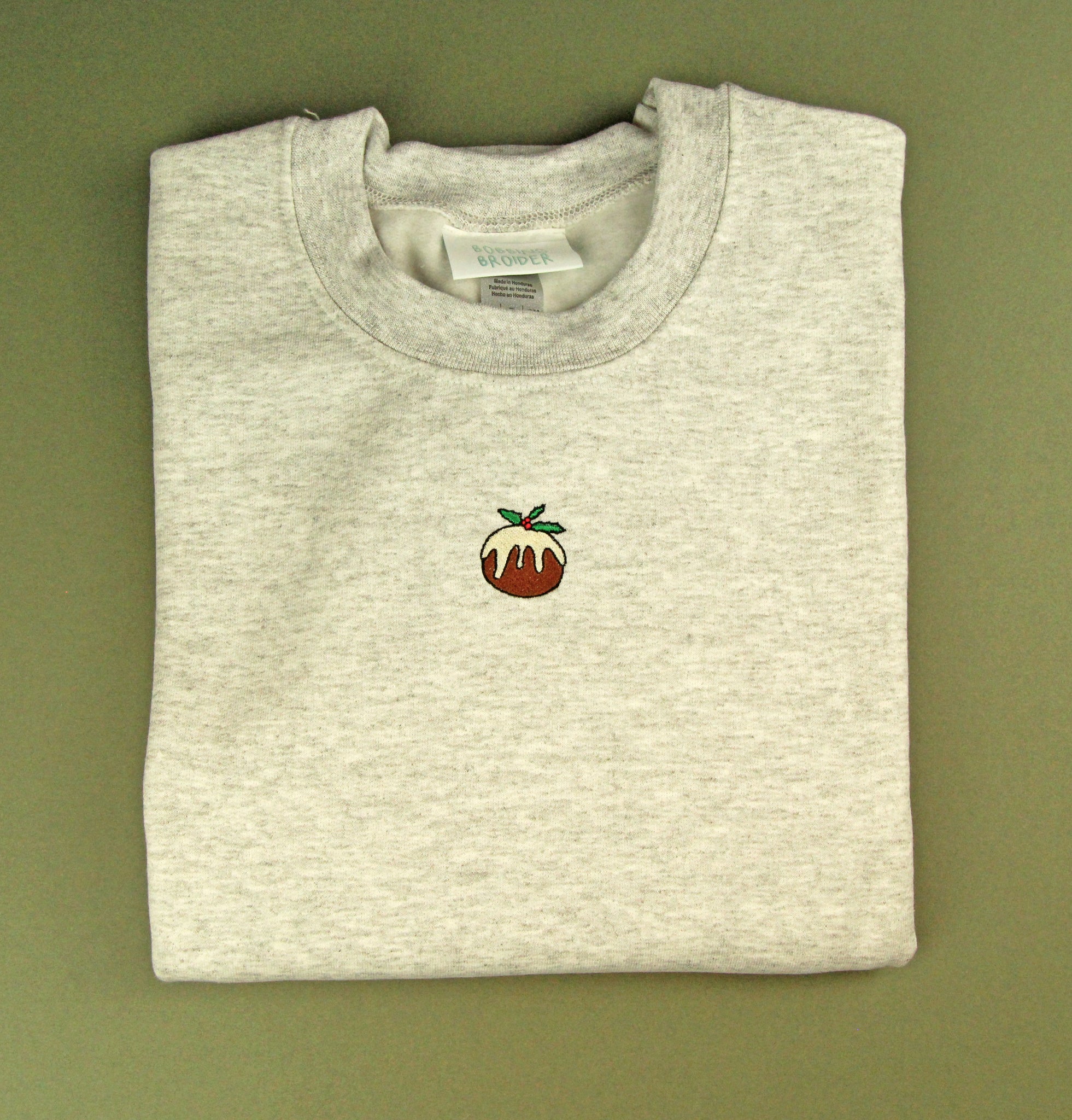 Embroidered Christmas Pudding Sweater