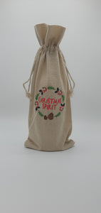 Embroidered Christmas Spirit Booze Gift Bag