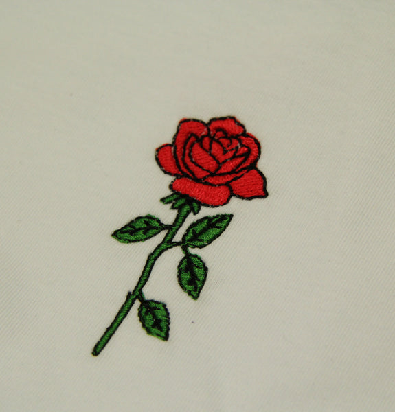 Embroidered Rose Tee