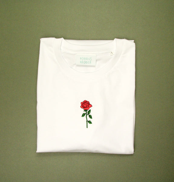 Embroidered Rose Tee