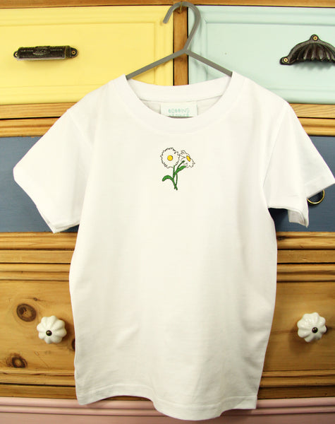 Children's Embroidered Daisy Tee